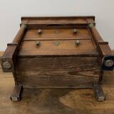 19th century Empire style walnut chest of drawers. It opens with 3 drawers in