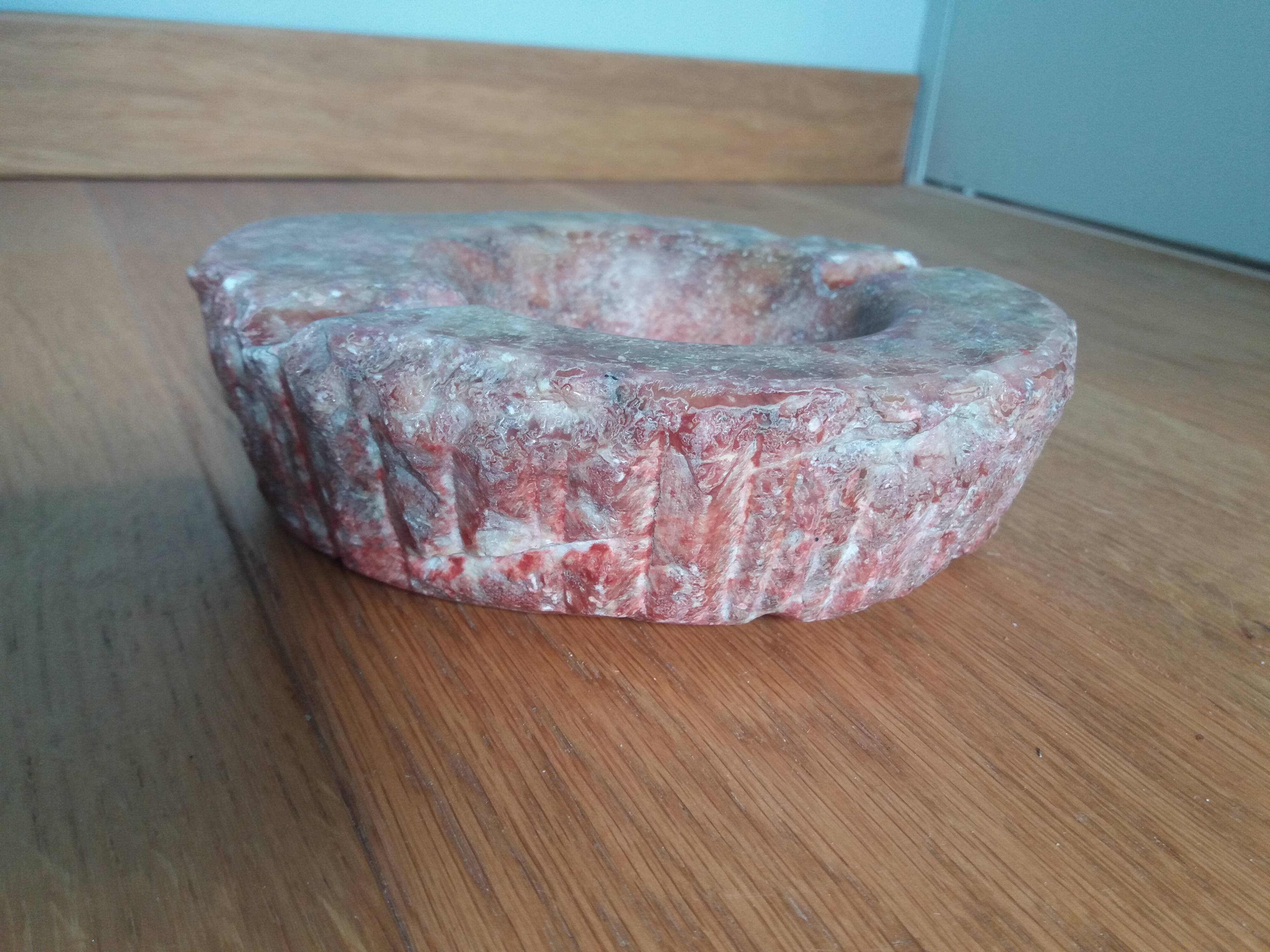 Red marble paperweight ashtray