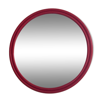Very beautiful double round red Space Age mirror