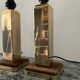 Pair of Hollywood Regency brass table lamps from the 1970s.