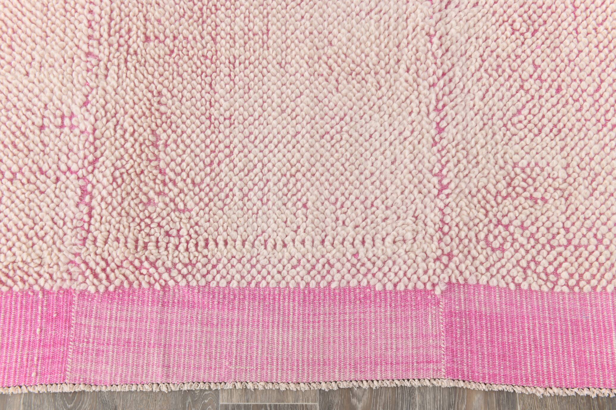 8x10 Rug For Living Room Pink & Beige Vintage Moroccan Rug, 259x301 Cm SKU. 34961