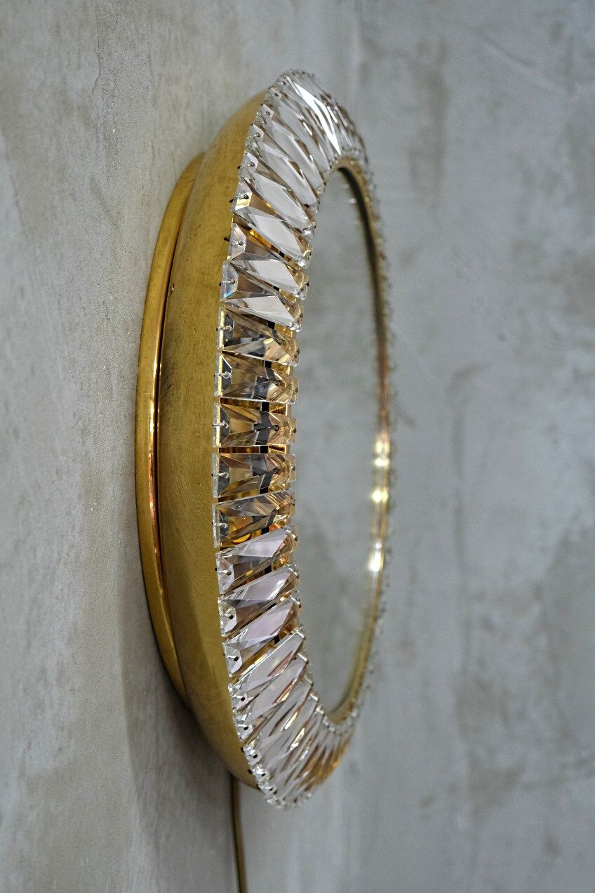 Gilded Mirror with Bakalowits Crystals from Palwa, 1960