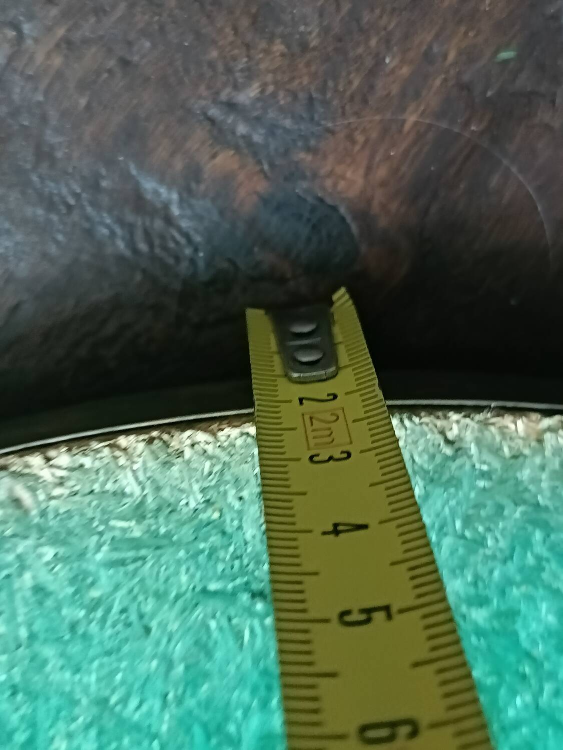 Antique mirror, oval with brass crest