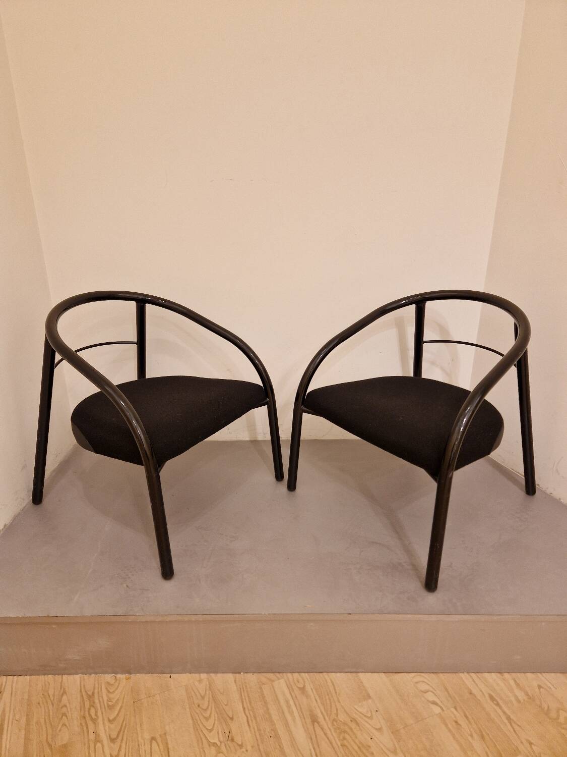 Pair of designer armchairs from the 1980s