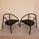 Paire de chauffeuses design 1980