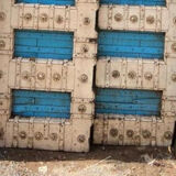 Old Indian door in old teak, piece and patina of origin