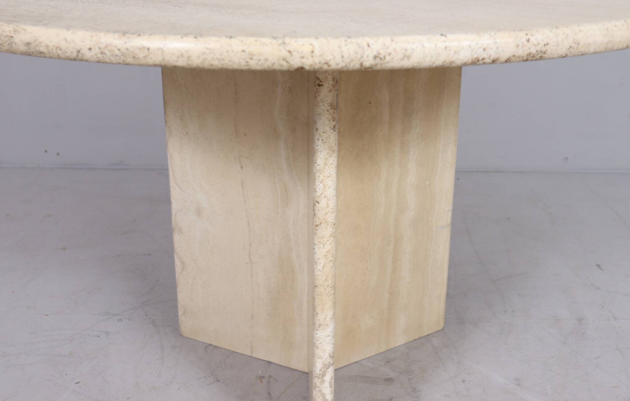 Italian travertine dining table, 1970s