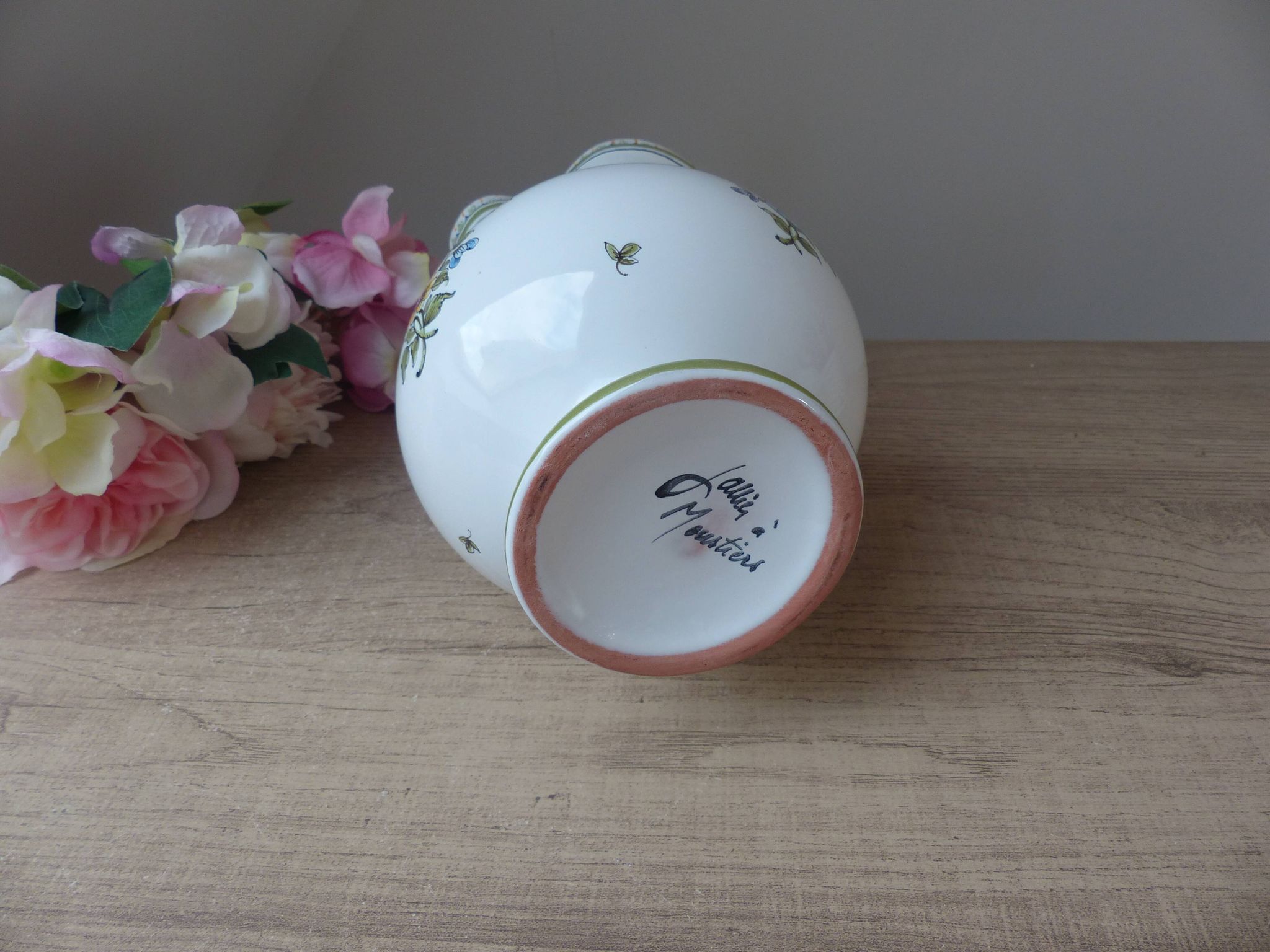 Pichet Cruche Carafe Faïencerie Moustiers Signed Lallier Vintage