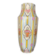 Vase en céramique à rayures fleuri