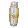 Vase en céramique à rayures fleuri