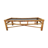 Rattan coffee table and glass