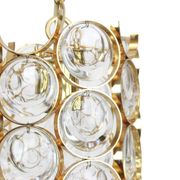 Pair of small golden brass pendants, Sciolari design for Palwa, Germany, 1970s.