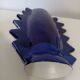 Lion vase blue glazed earthenware design XXe Sandra Corina Paris