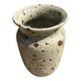 Puisaye stoneware vase with leaf decoration