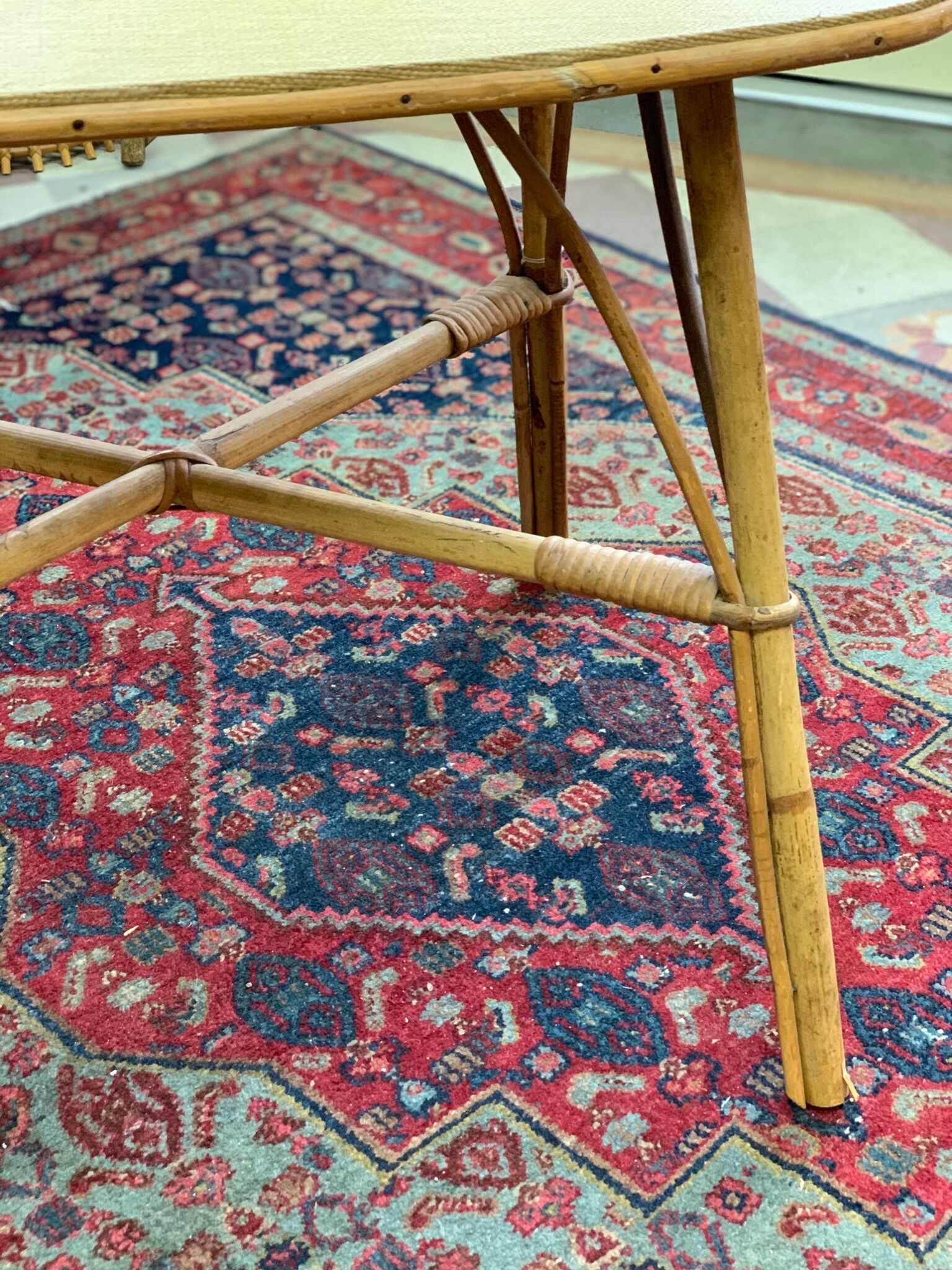 Rattan coffee table 1960s