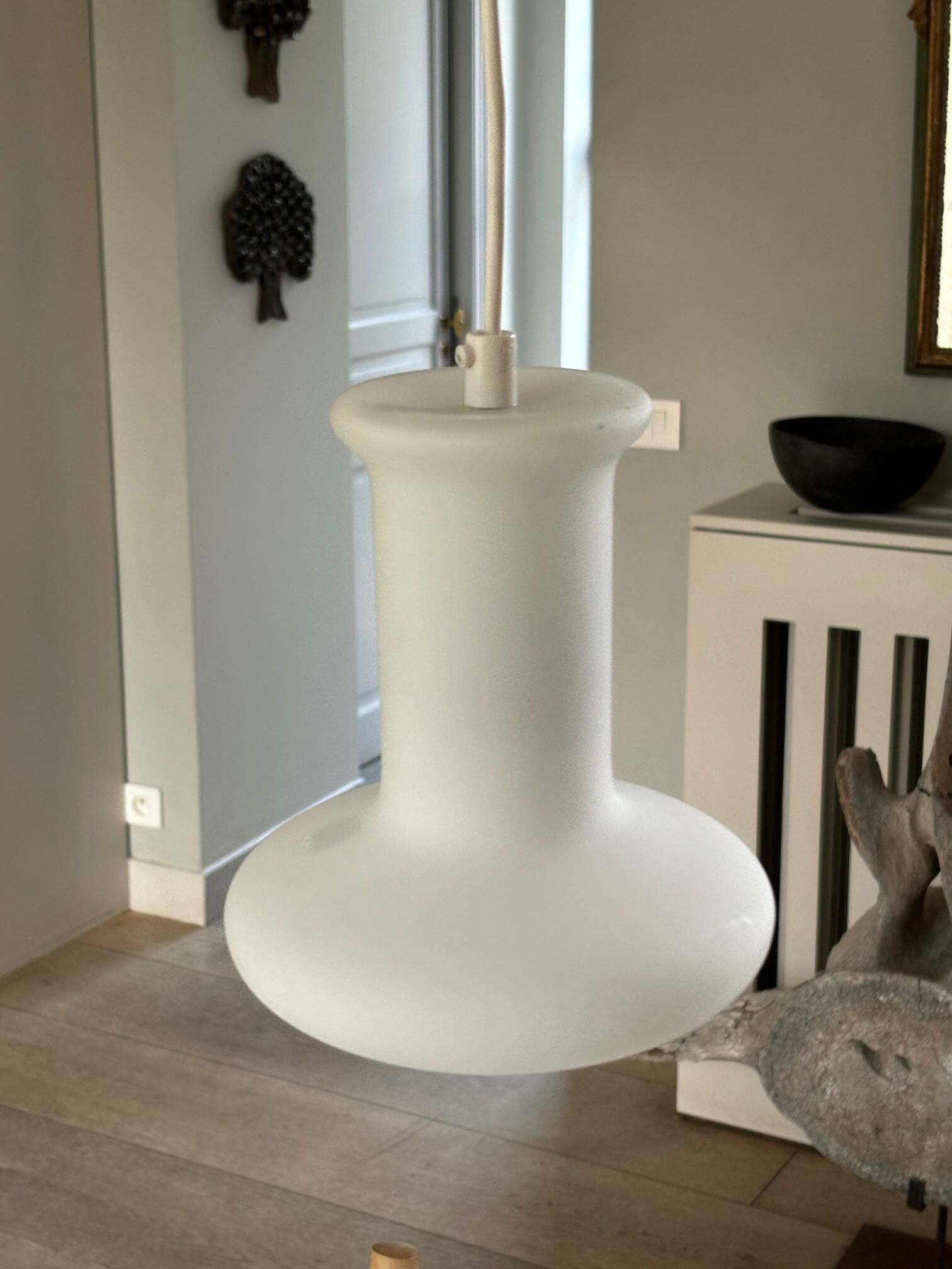 opaline pendant light - suede from the 70s