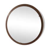 Mirror round vintage teak 66 x 66 cm
