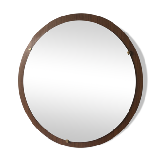 Mirror round vintage teak 66 x 66 cm