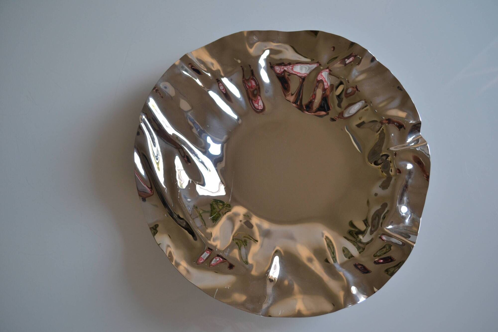 Large Alessi stainless steel bowl by Lluis Clotet 2001 Vintage Italy Diam. 38cm