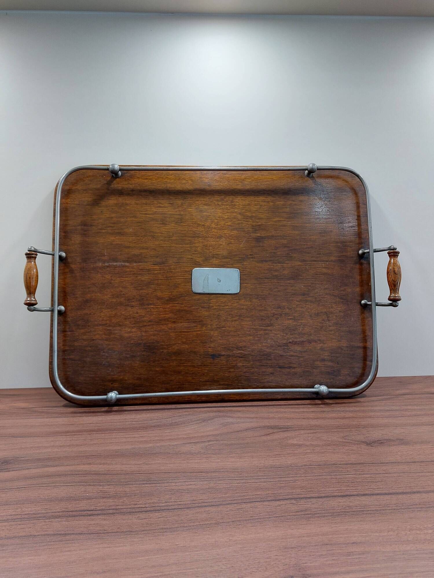 Wood serving tray with border