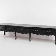 20th Century Louis XV style black low sideboard, France