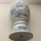 Vase  porcelaine motif fleurs bleus et jaune du lys royal