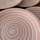 Longchamp pink marble ceramic flat plates service - plate