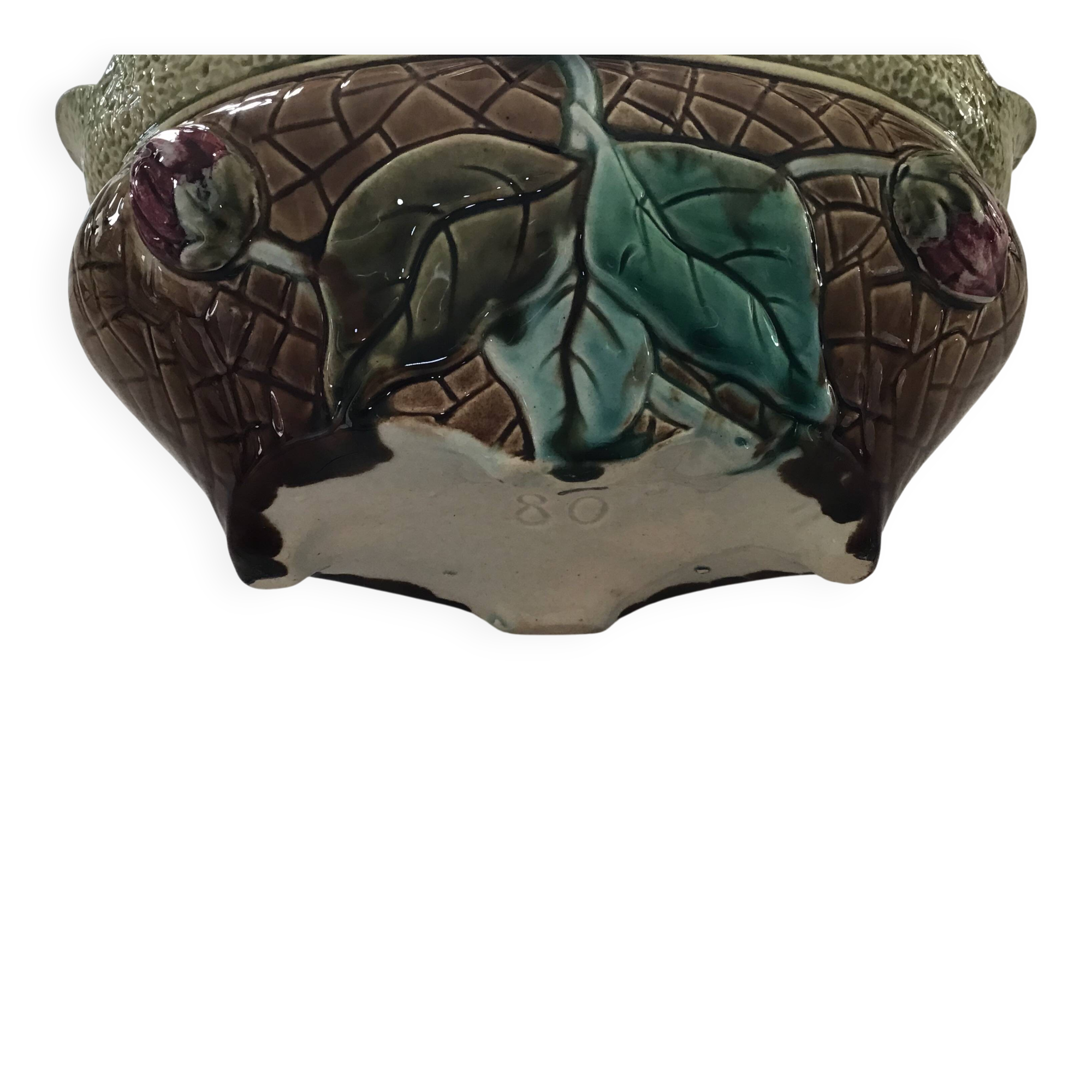 Antique barbotine jardinière