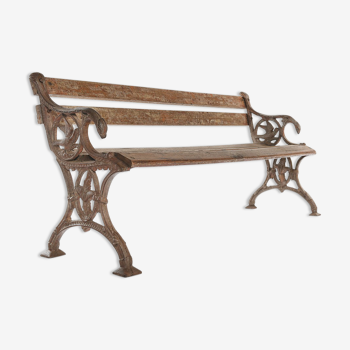 Wooden bench and cast iron