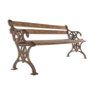 Wooden bench and cast iron