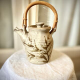 Teapot in vintage ceramic stoneware