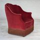 Fauteuil danois des années 1970, velours de mobilier, pieds en bois d'orme.