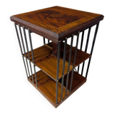 Revolving bookcase in mahogany and marquetry