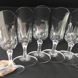 6 cut crystal champagne flutes