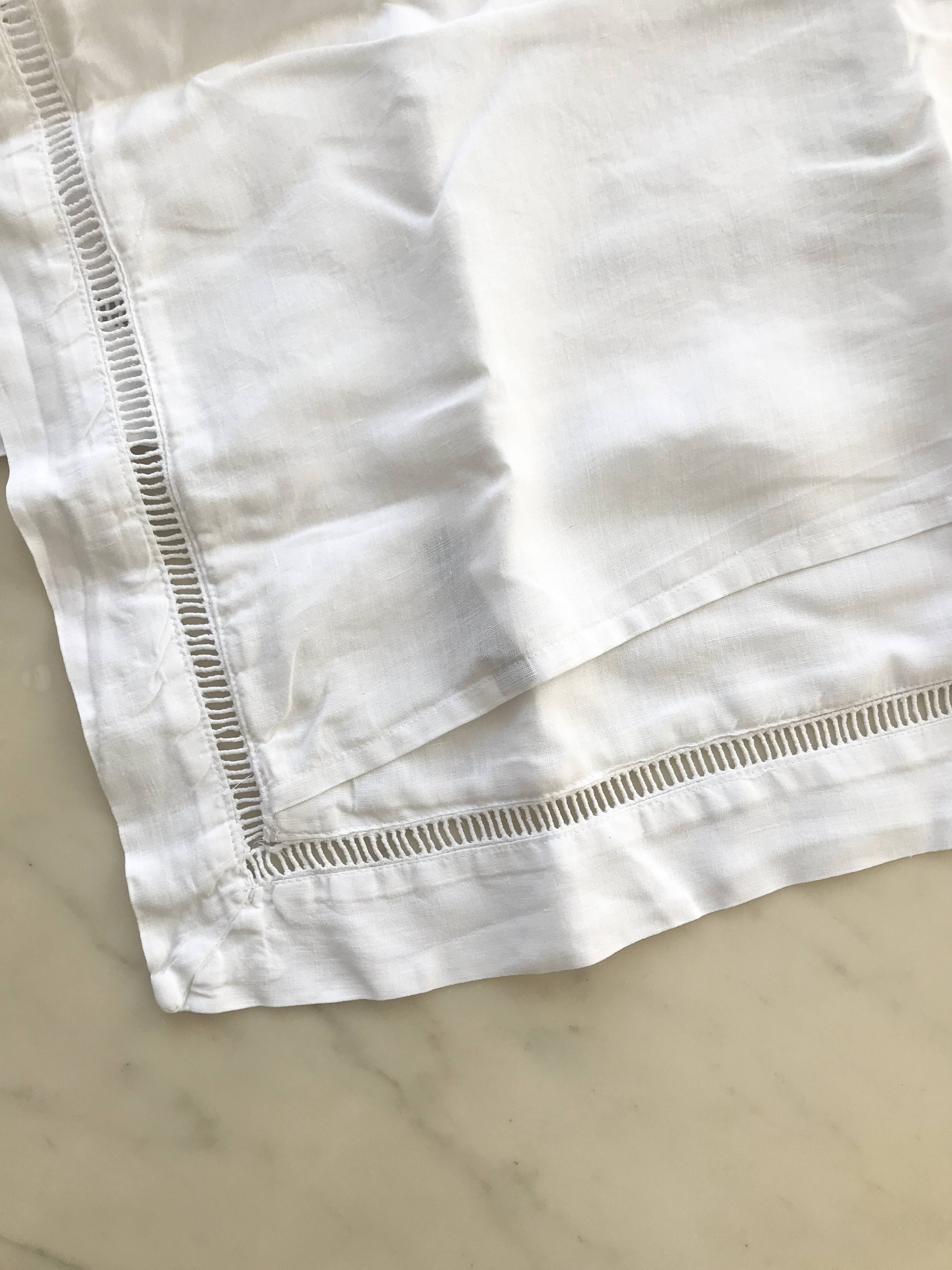 Duo of openwork linen pillowcases