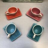 4 vintage ceramic coffee mugs edited by lbvyr circa