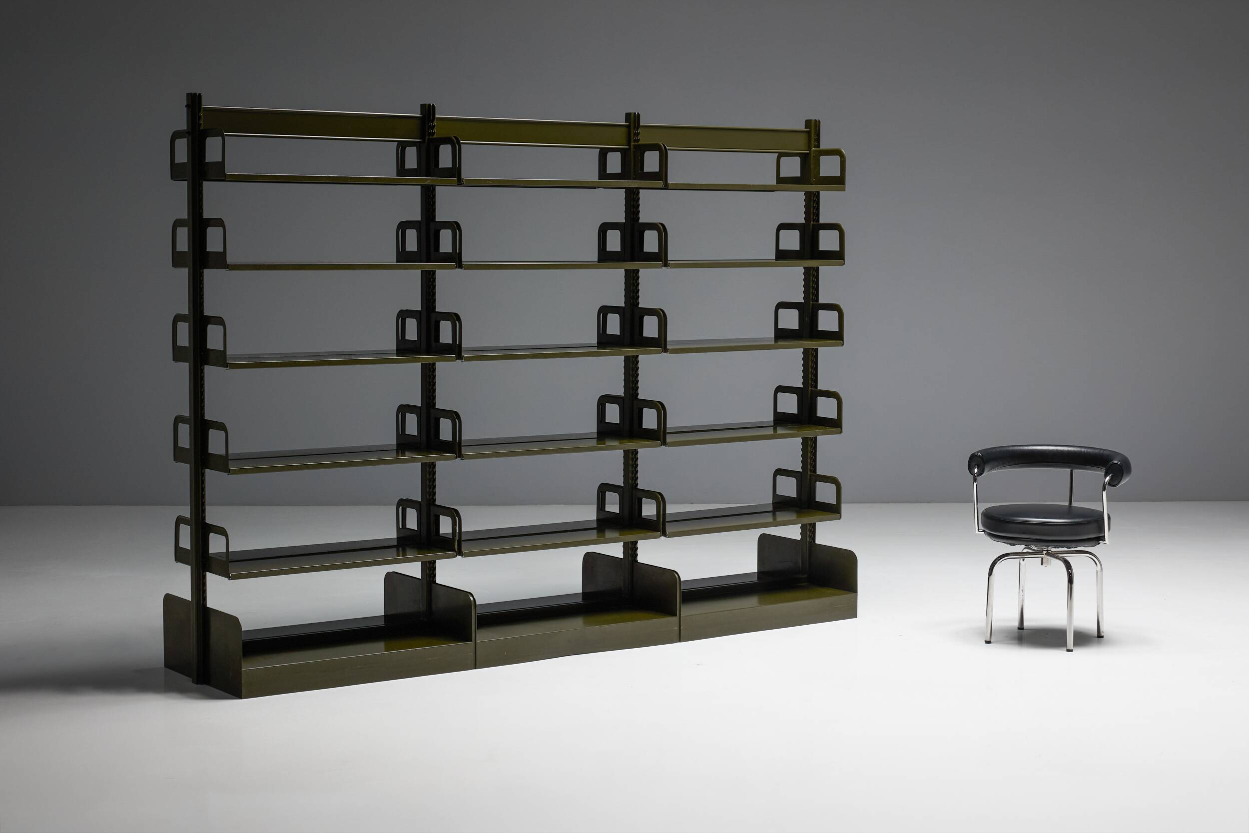 Modular freestanding shelving system, France, 1950s