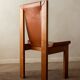 Wood Leather Dining Chairs Luigi Gorgoni Roche Bobois, 1970s, Set of 7