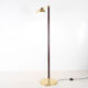 Lampadaire en laiton et bois