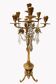 French Empire Neoclassical 7-Light Candelabra in Gilt Bronze and Crystal