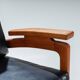 Pair of Belgian lounge chairs in solid oak with leather cushions