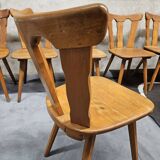 12 wooden bistro chairs, 1970