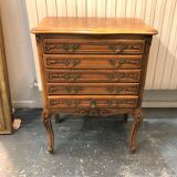 Solid wood silver cabinet with 5 drawers for 173 place settings, silver-plated metal, Solid silver