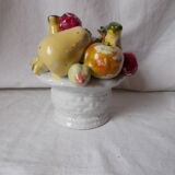 Coupe de fruits trompe l'œil en faïence