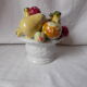 Fruit bowl trompe l'œil in earthenware