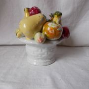 Coupe de fruits trompe l'œil en faïence