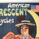 American crescent cycle bike poster signed Misti Litho Stars & Stripes lune 1898 litho
