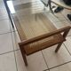 Mahogany coffee table Roger Landault 1960