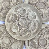 Vintage stoneware oyster plates