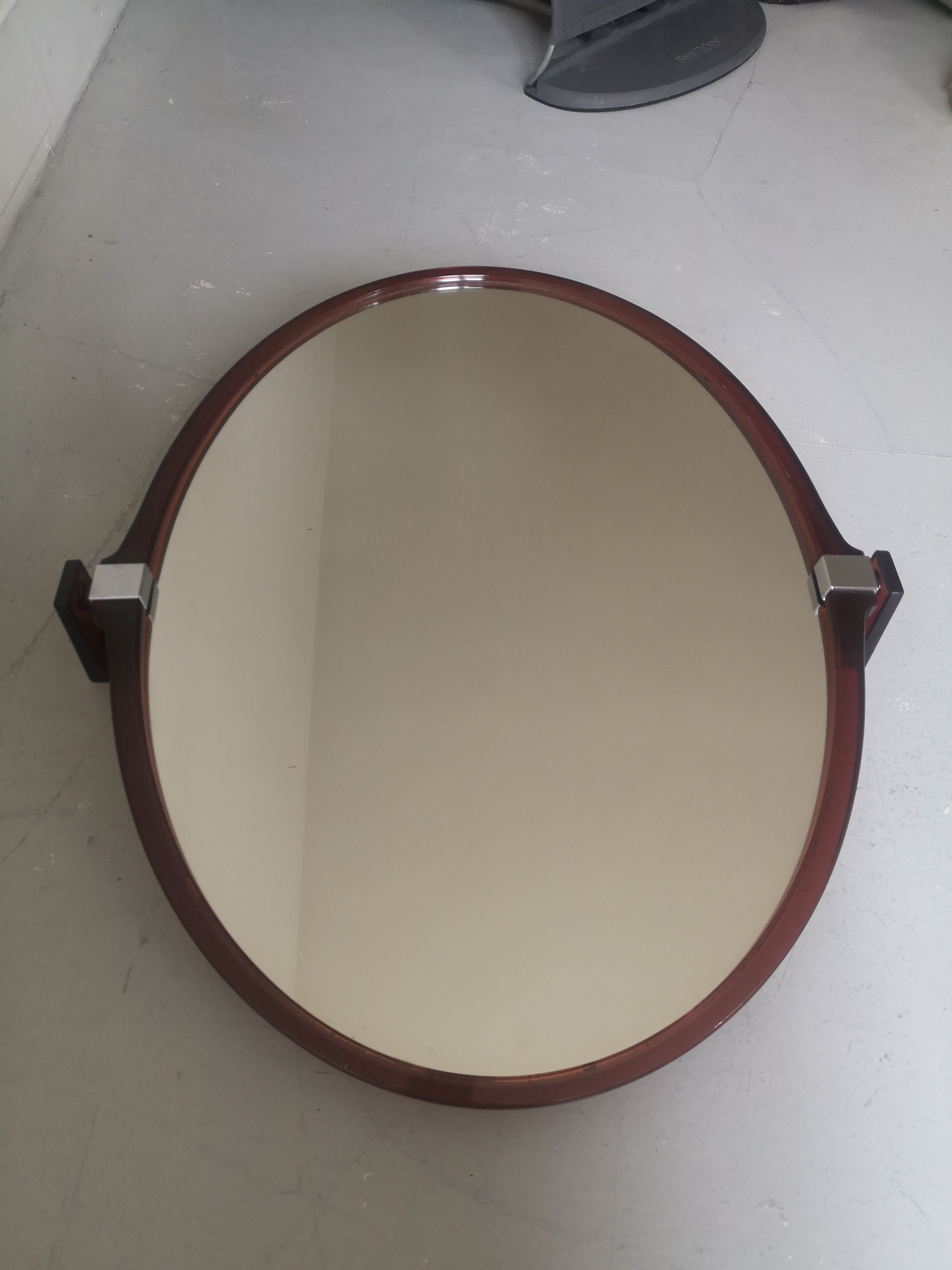 Oval swivel wall mirror design Allibert, 1970